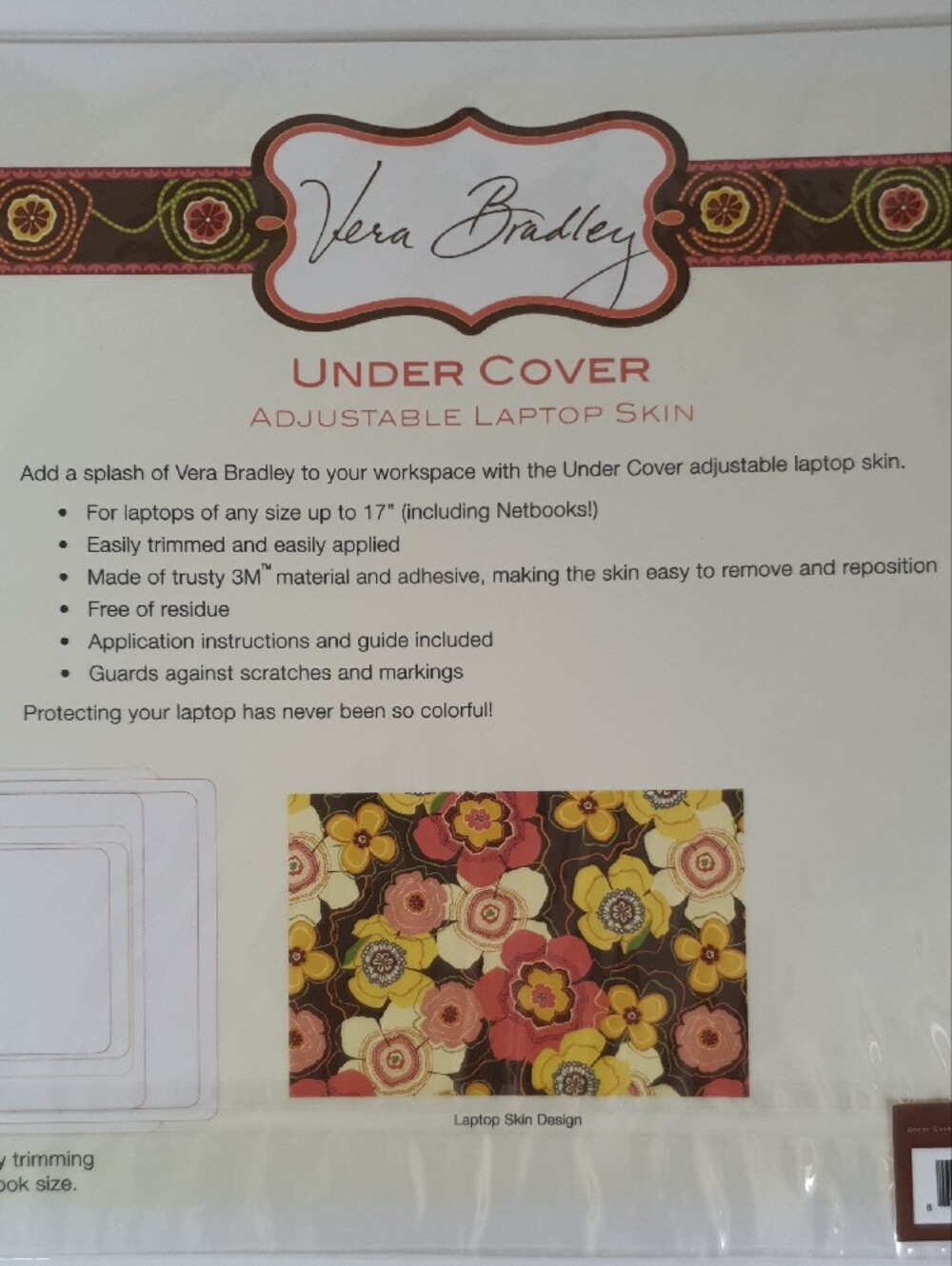 Vera Bradley Under Cover Adjustable Laptop Skin + Free Gift - Picture 6 of 7